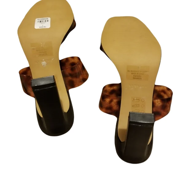 COPY - EXPRESS nwt Vinyl Square Toe High Heels sz 7 - Picture 2 of 7